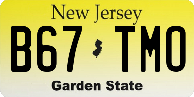 NJ license plate B67TMO