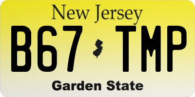 NJ license plate B67TMP