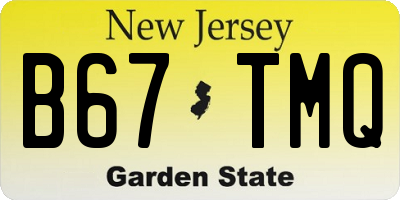 NJ license plate B67TMQ