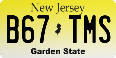 NJ license plate B67TMS