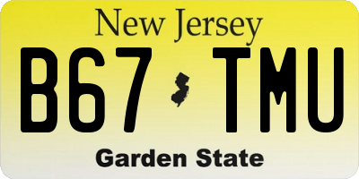 NJ license plate B67TMU
