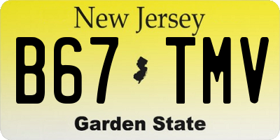 NJ license plate B67TMV