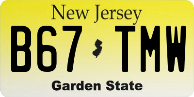 NJ license plate B67TMW