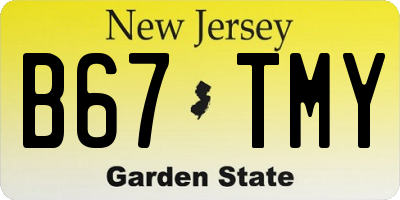 NJ license plate B67TMY