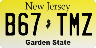 NJ license plate B67TMZ