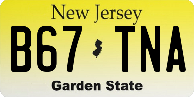NJ license plate B67TNA