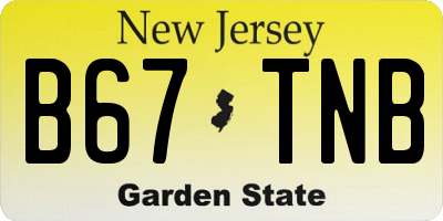 NJ license plate B67TNB