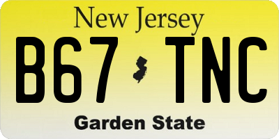 NJ license plate B67TNC