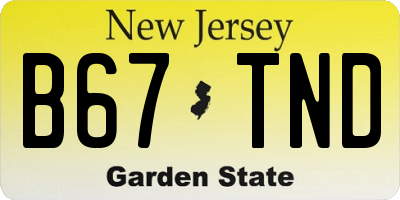 NJ license plate B67TND