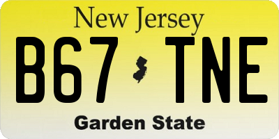 NJ license plate B67TNE