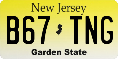 NJ license plate B67TNG