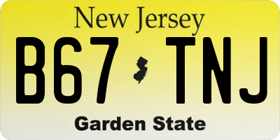 NJ license plate B67TNJ