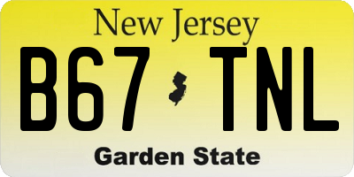 NJ license plate B67TNL