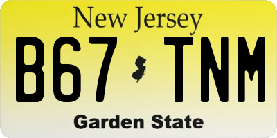 NJ license plate B67TNM