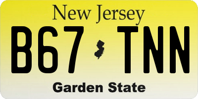 NJ license plate B67TNN