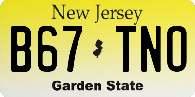 NJ license plate B67TNO