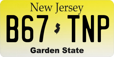 NJ license plate B67TNP