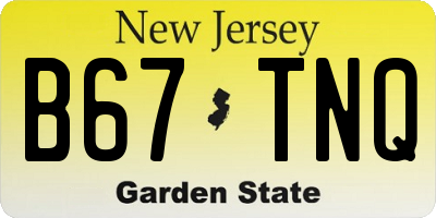 NJ license plate B67TNQ