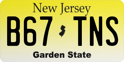 NJ license plate B67TNS