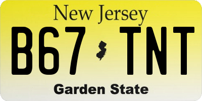NJ license plate B67TNT