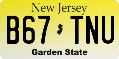 NJ license plate B67TNU