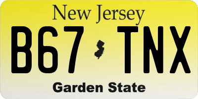 NJ license plate B67TNX
