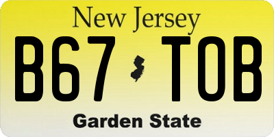 NJ license plate B67TOB