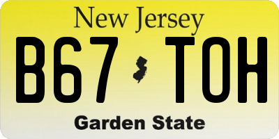 NJ license plate B67TOH