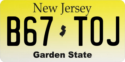 NJ license plate B67TOJ