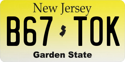 NJ license plate B67TOK