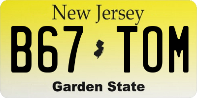 NJ license plate B67TOM