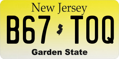 NJ license plate B67TOQ