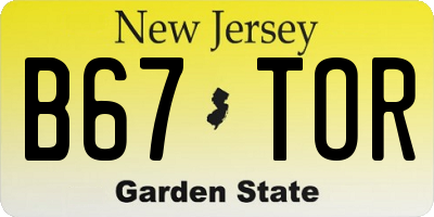 NJ license plate B67TOR
