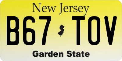 NJ license plate B67TOV