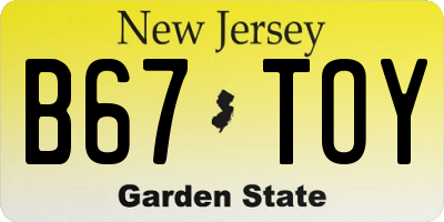 NJ license plate B67TOY