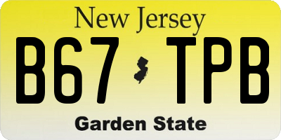 NJ license plate B67TPB