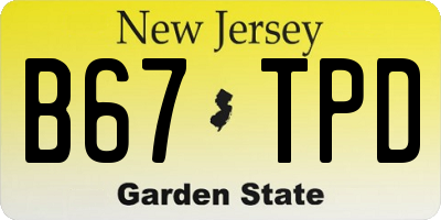 NJ license plate B67TPD