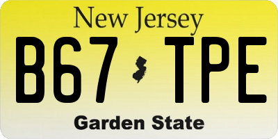 NJ license plate B67TPE