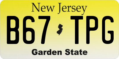 NJ license plate B67TPG