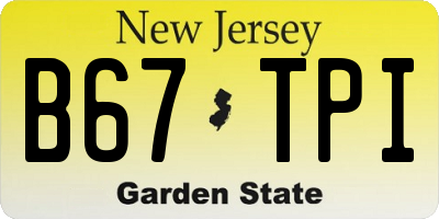 NJ license plate B67TPI