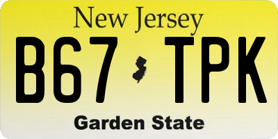 NJ license plate B67TPK