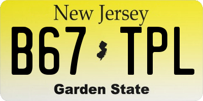 NJ license plate B67TPL