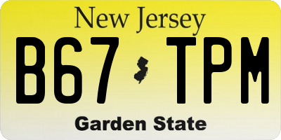 NJ license plate B67TPM