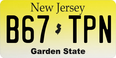 NJ license plate B67TPN