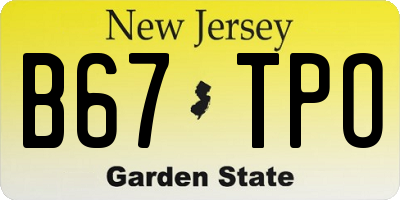 NJ license plate B67TPO
