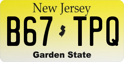 NJ license plate B67TPQ