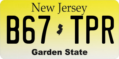 NJ license plate B67TPR