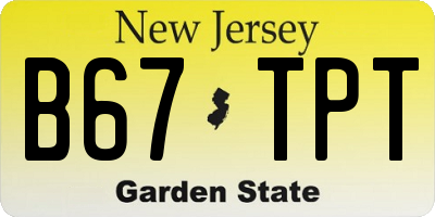 NJ license plate B67TPT