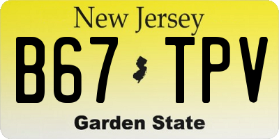 NJ license plate B67TPV