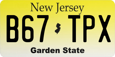 NJ license plate B67TPX